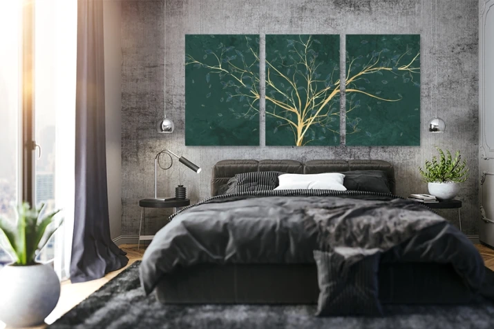 Obraz na płótnie canvas tryptyk zielony