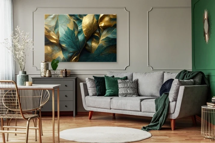 Obraz na płótnie canvas zielony, złoty