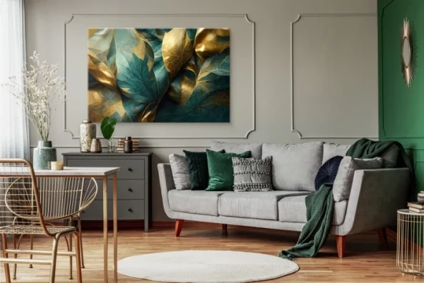 Obraz na płótnie canvas zielony, złoty