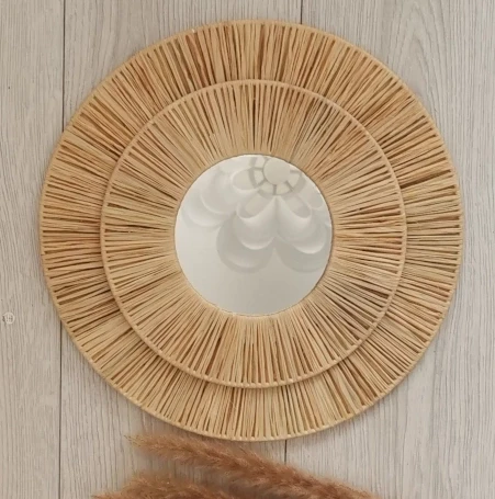 lustro boho rafia