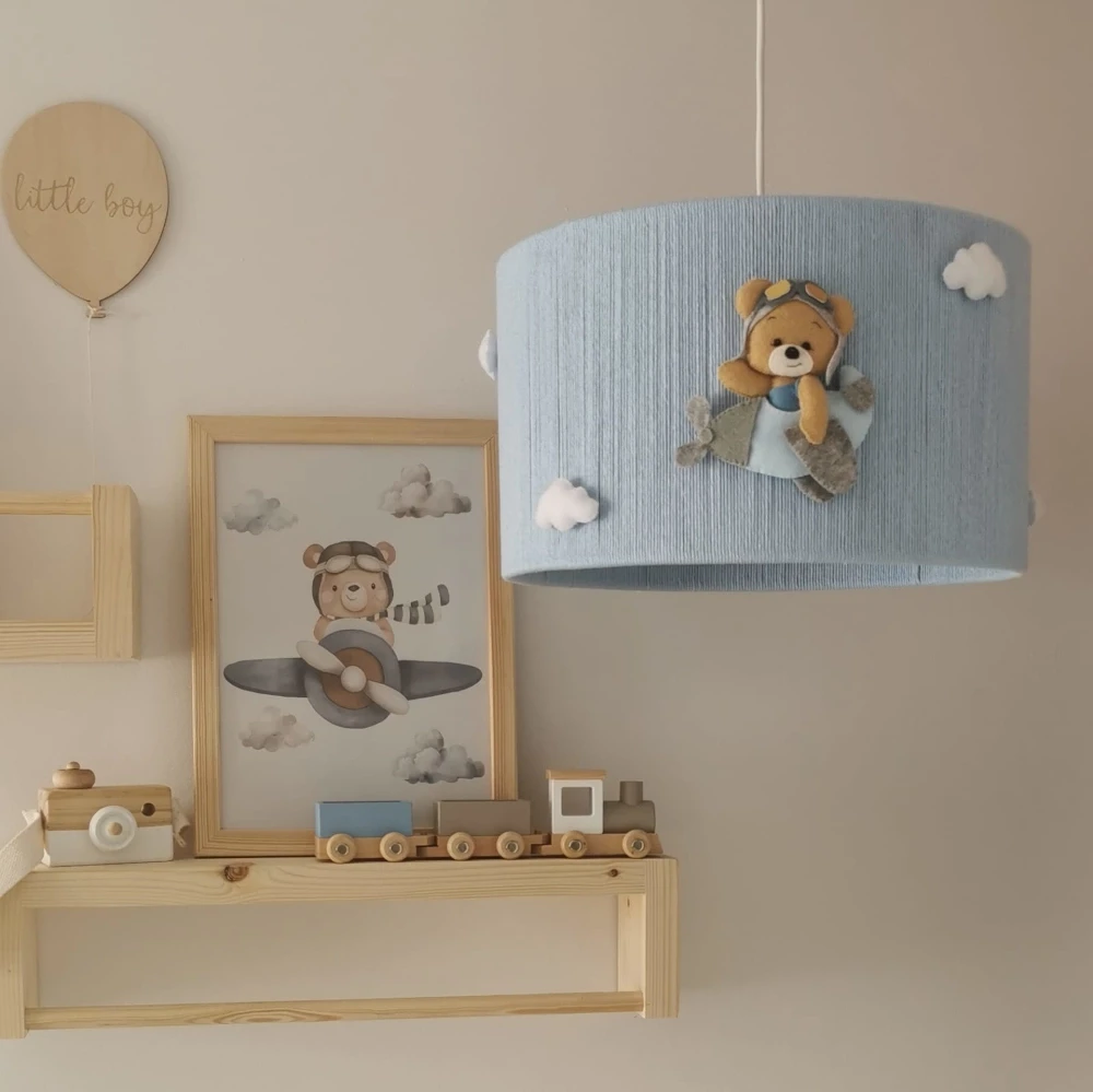 Lampa do pokoju dziecka abażur handmade Miś