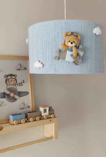 Lampa do pokoju dziecka abażur handmade Miś