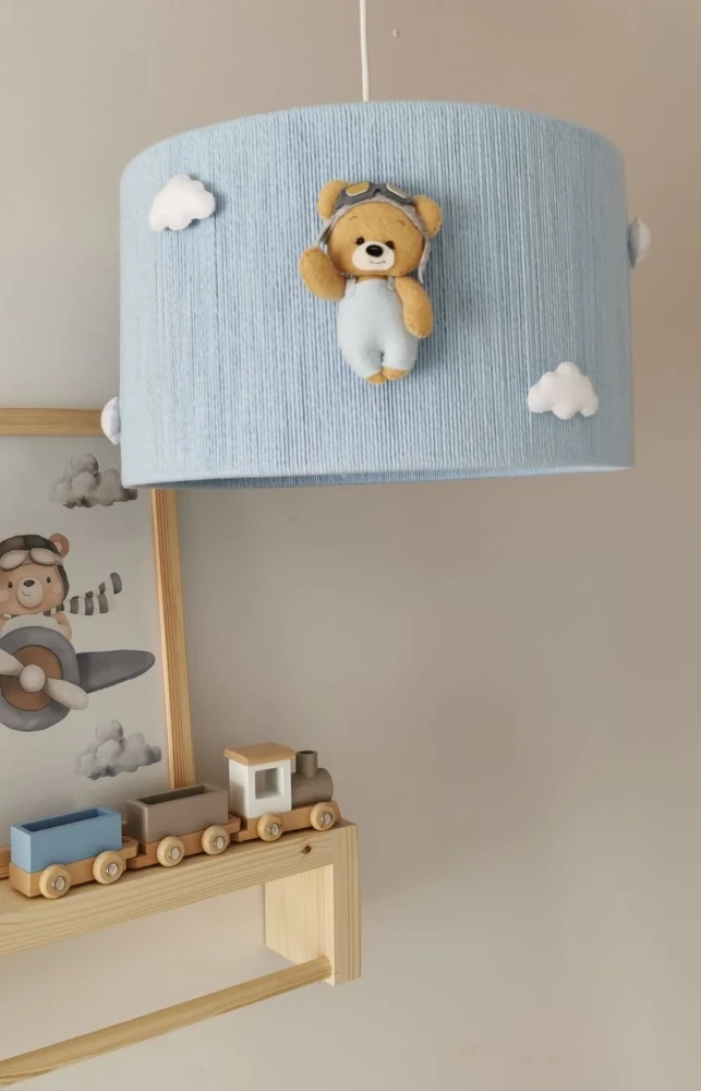 Lampa do pokoju dziecka abażur handmade Miś