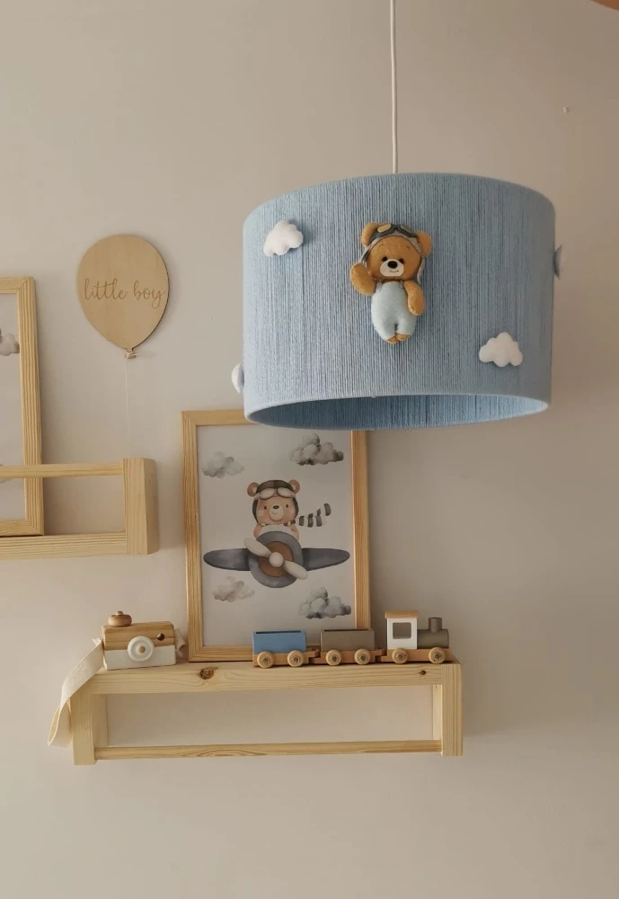Lampa do pokoju dziecka abażur handmade Miś