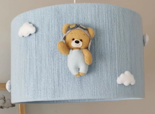 Lampa do pokoju dziecka abażur handmade Miś