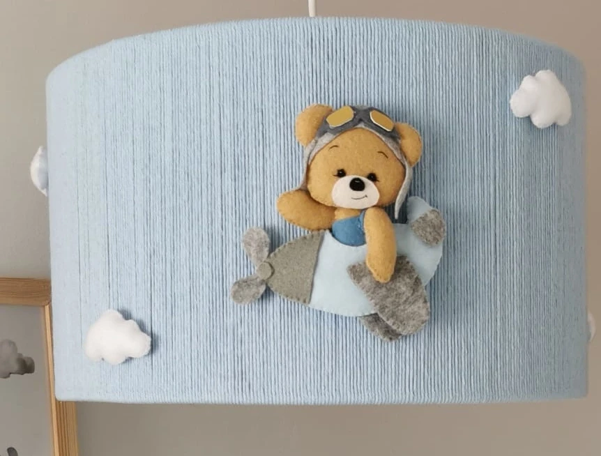 Lampa do pokoju dziecka abażur handmade Miś
