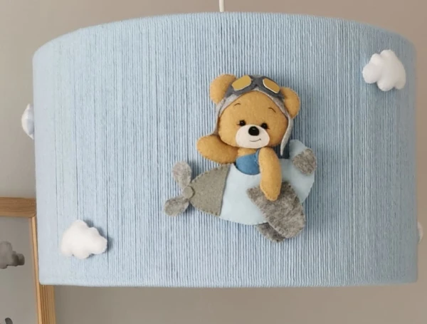 Lampa do pokoju dziecka abażur handmade Miś