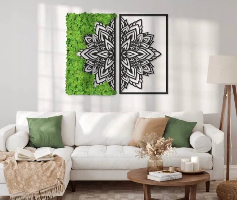 obraz mandala z chrobotkiem