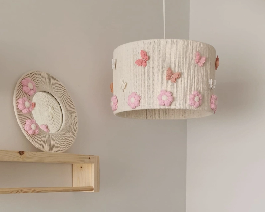lampa z abażurem handmade