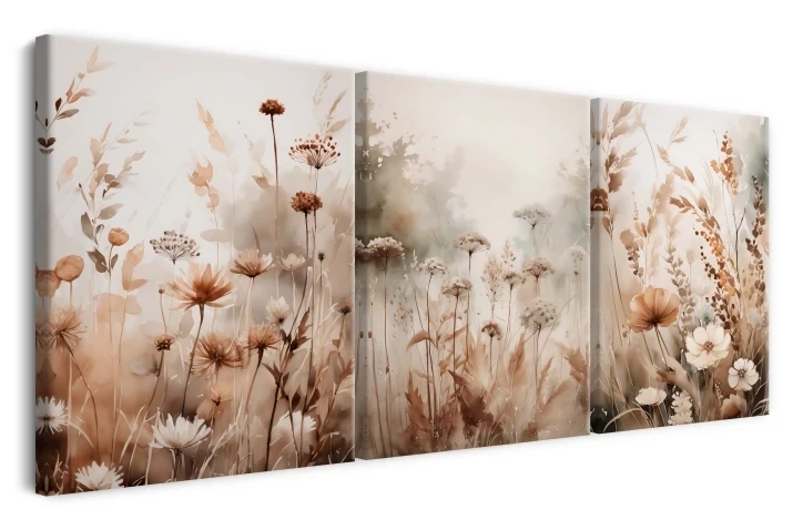 tryptyk boho, obraz kwiaty