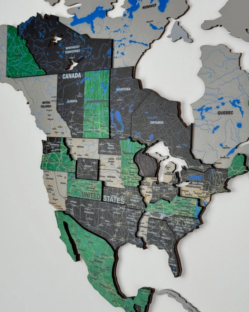 Drewniana mapa Świata