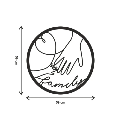 Ażurowy obraz okrągły Family