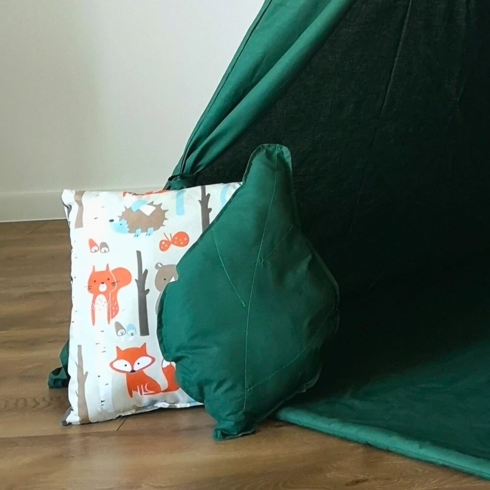 Tipi mata + 3x poduszki zieleń butelkowa