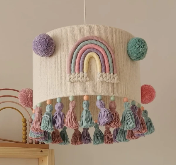 Lampa abażur z tęczą