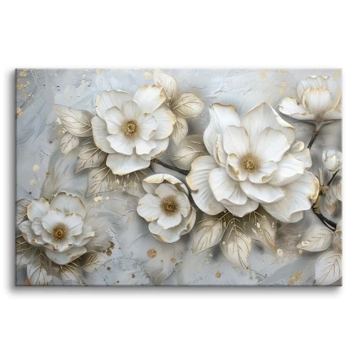 obraz białe kwiaty