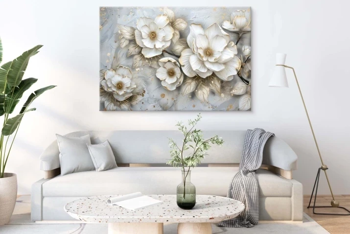 obraz białe kwiaty