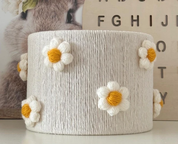 abażur stokrotki handmade