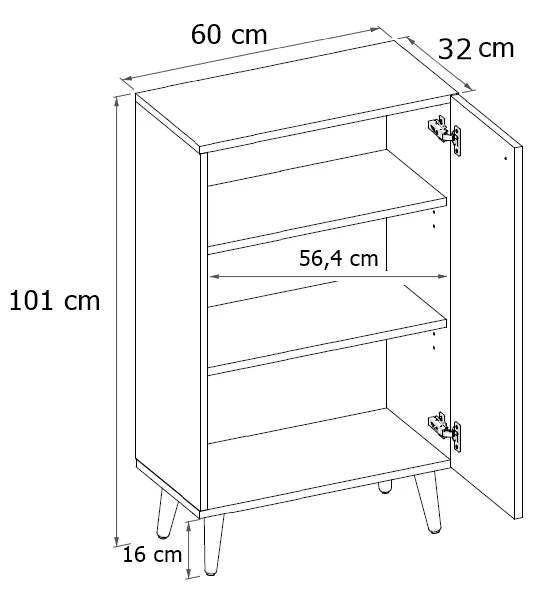 Komoda szafka drewniane nogi biała