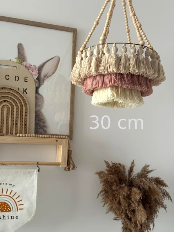 abażur sznurki i koraliki