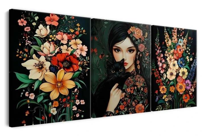 tryptyk do salonu kobieta