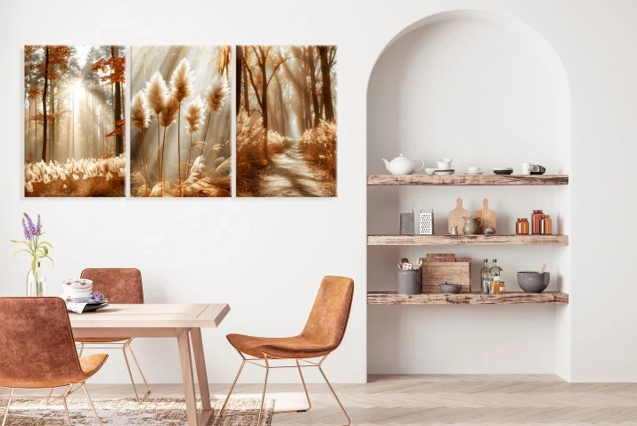 tryptyk do salonu boho