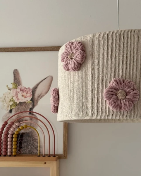 Lampa do pokoju dziecka Ozdobny abażur kwiaty