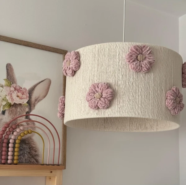 Lampa do pokoju dziecka Ozdobny abażur kwiaty