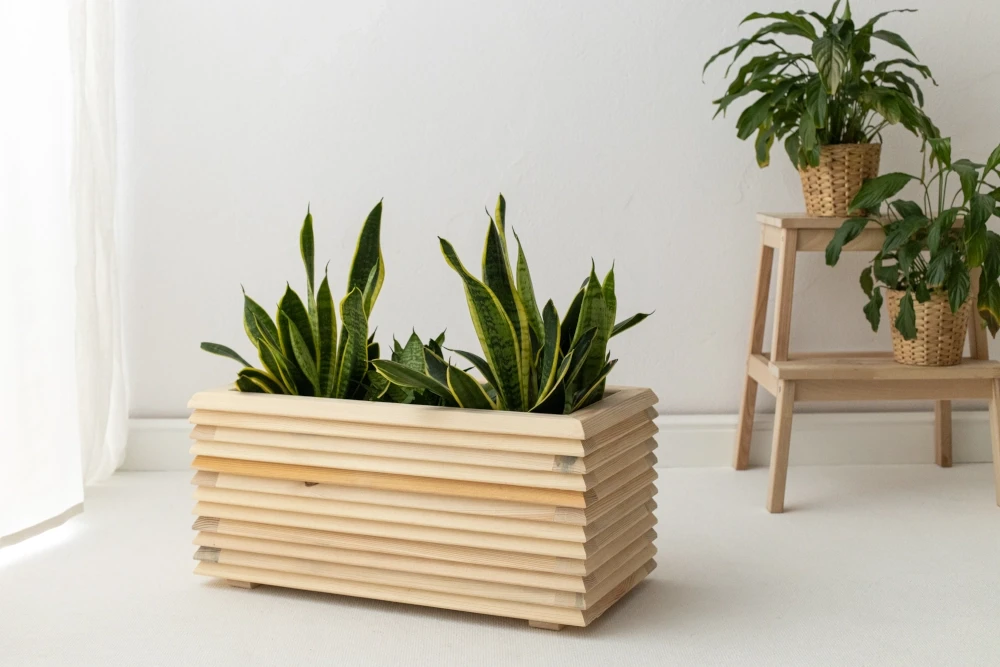 Drewniana donica na taras 60 cm profil romb