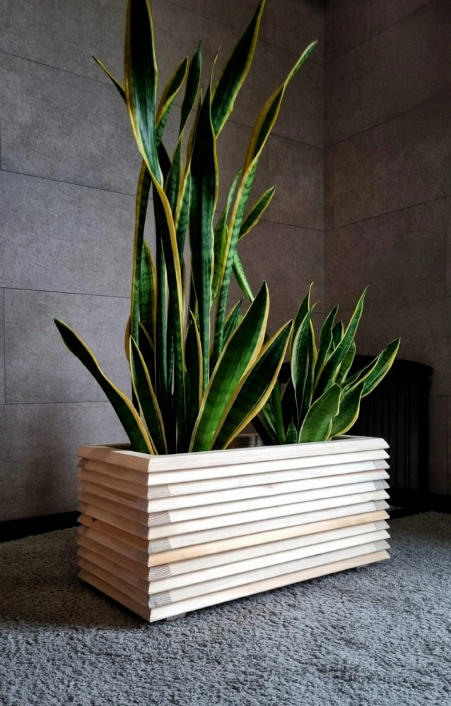 Drewniana donica na taras 60 cm profil romb