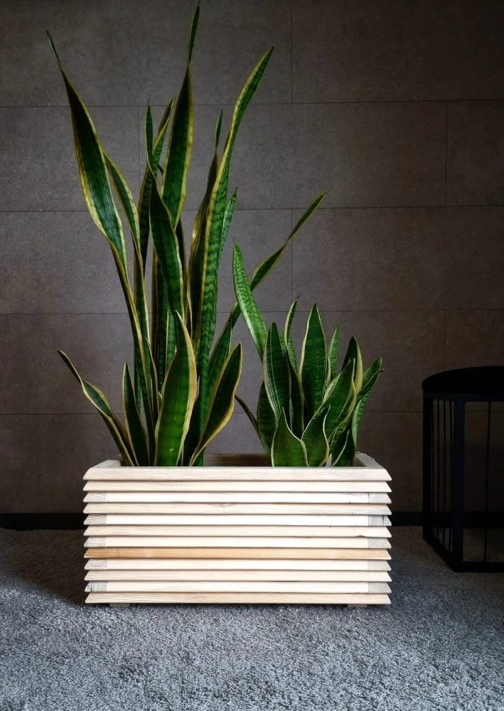 Drewniana donica na taras 60 cm profil romb