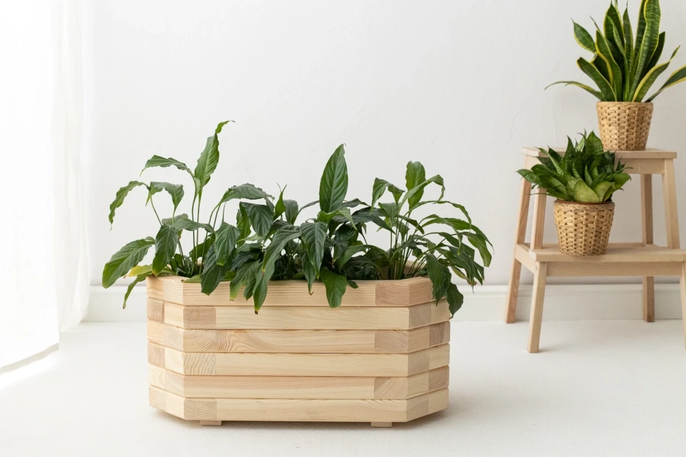 Drewniana donica ośmiokątna