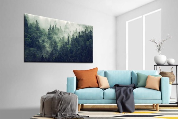 obraz canvas płótno las we mgle