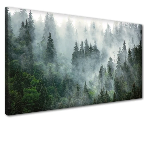 obraz na płótnie las we mgle