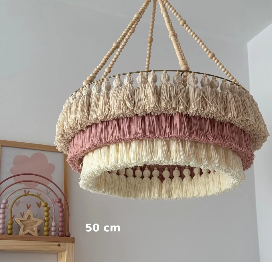 lampa z abażurem sznurkowym