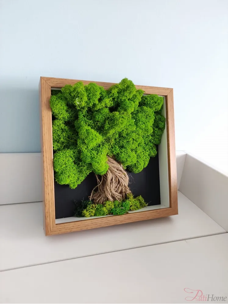 Obrazek 3D dekoracja z chrobotkiem chrobotek drzewo