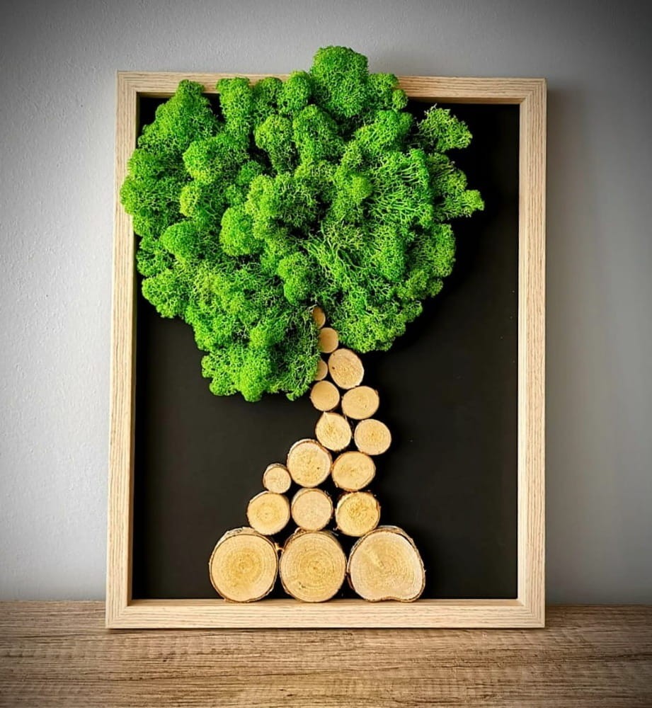 ramka drzewko plastry drewna