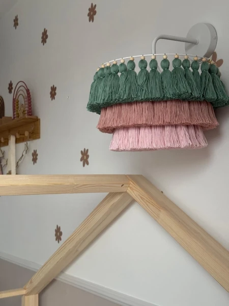 Lampa kinkiet | abażur sznurkowy handmade