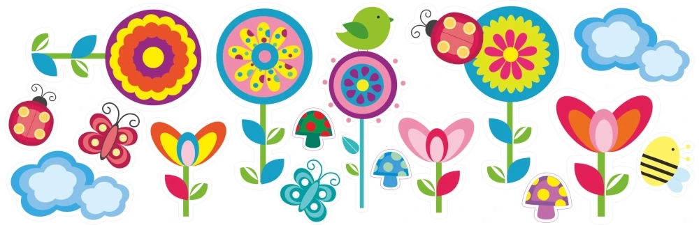 Wiosenna kompozycja naklejek na okno