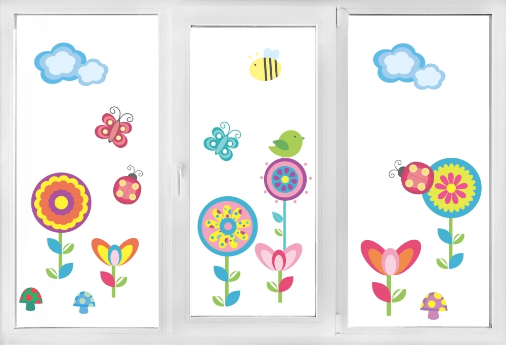 Wiosenna kompozycja naklejek na okno