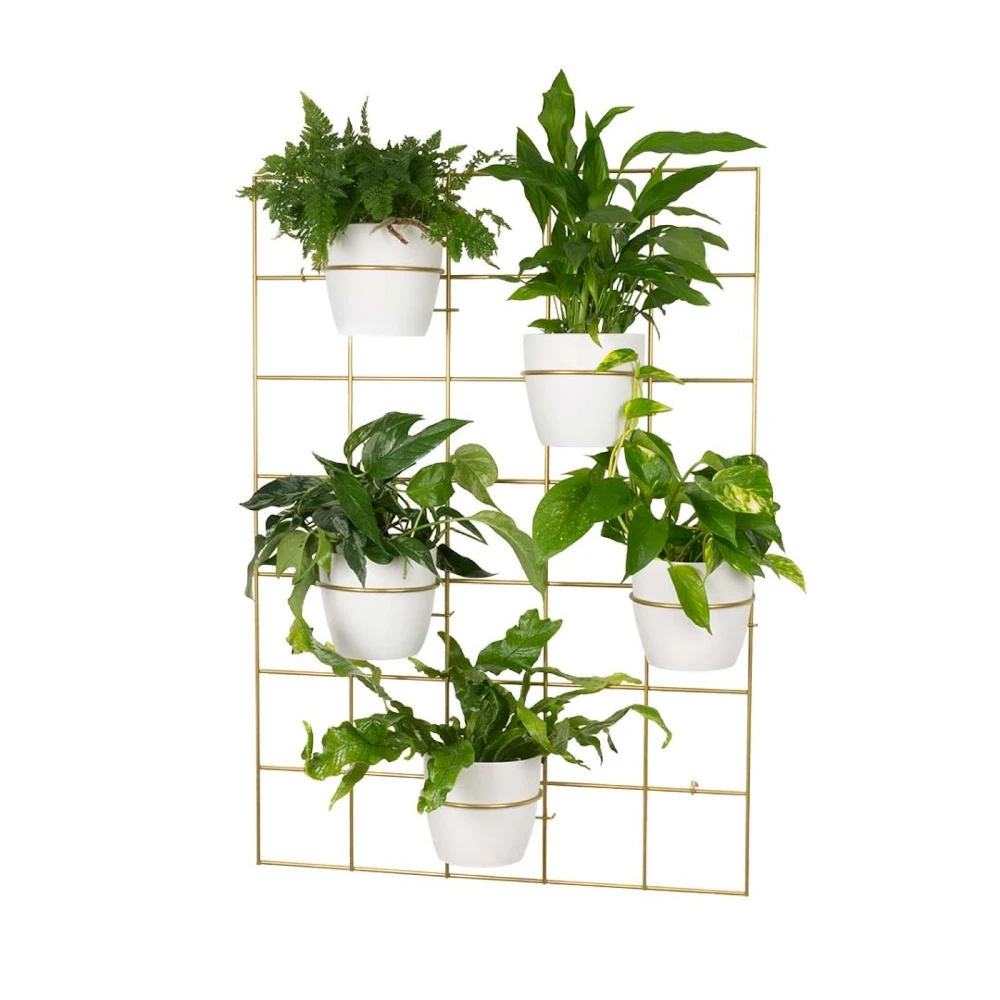 kwietnik na ścianę złoty