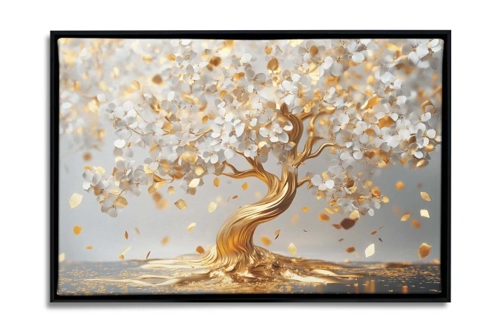 obraz w ramie złote drzewo