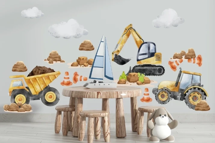 Naklejki na ścianę | naklejka koparka, traktor