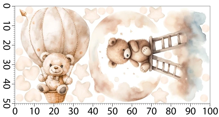 Naklejki na ścianę | naklejka misie, balony