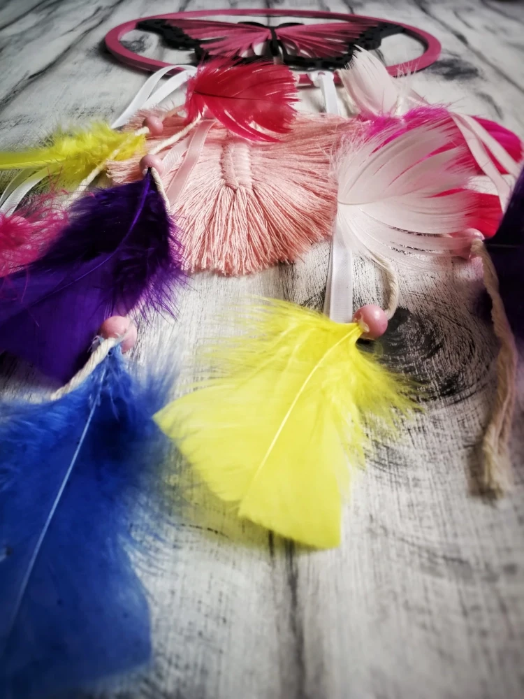 Łapacz snów makrama piórka rękodzieło