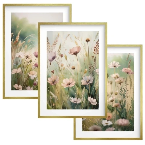 Plakaty boho | tryptyk zestaw plakatów | kwiaty