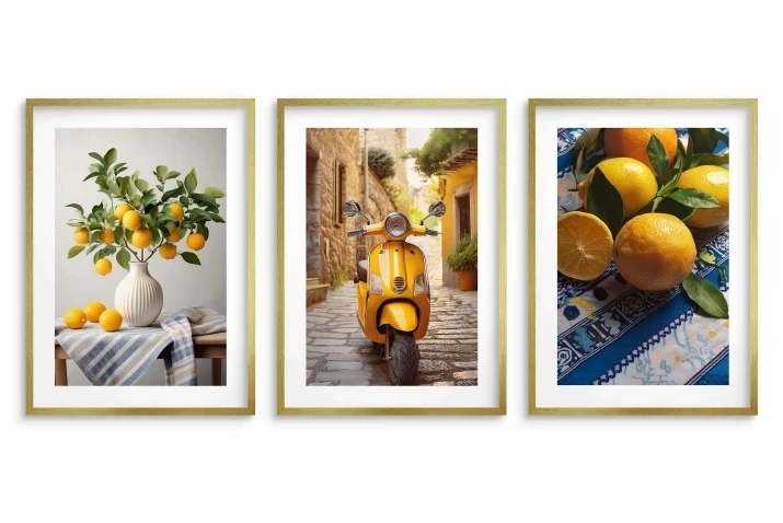tryptyk zestaw plakatów | cytryny