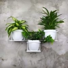 Kwietnik wiszący ścienny metalowy  Loft biały