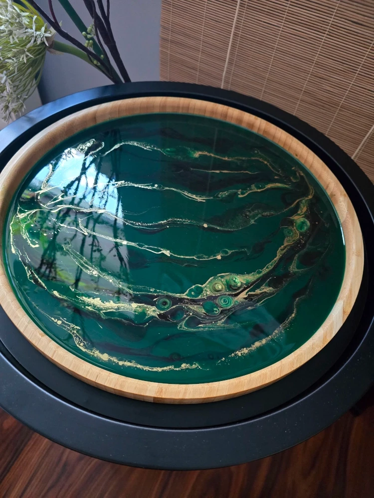 Taca drewniana + Żywica Epoksydowa | Dekoracja handmade
