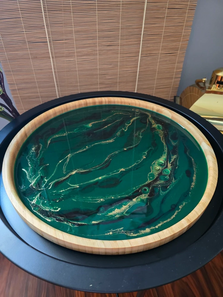 Taca drewniana + Żywica Epoksydowa | Dekoracja handmade
