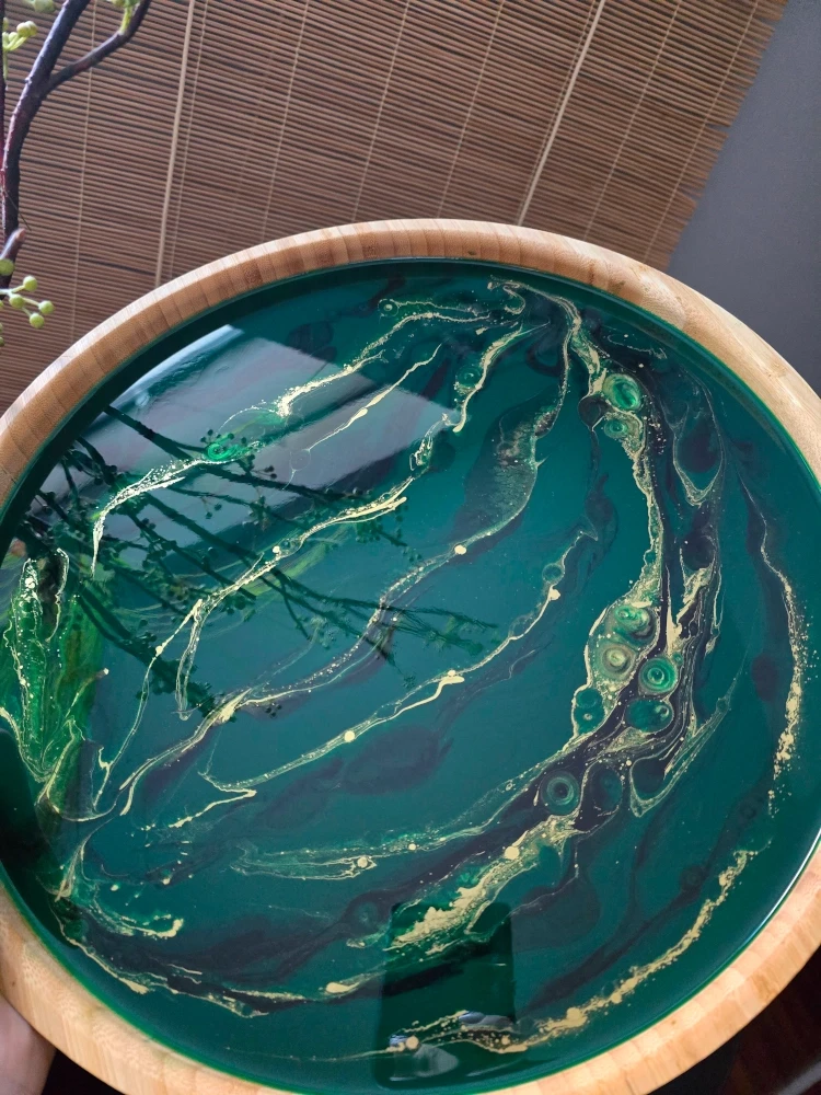 Taca drewniana + Żywica Epoksydowa | Dekoracja handmade